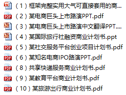 免费领！40套商业计划书PPT模板+10份知名公司商业计划书真实案例范文